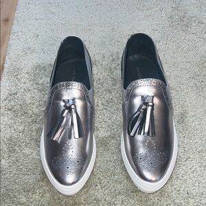 Women’s size EU 39/US 8-8.5 Darita brand silver leather loafer